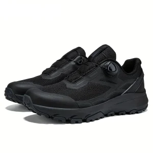 Chaussures de Randonnée Mixtes Noires avec Système de Laçage Rapide et Semelle Crantée