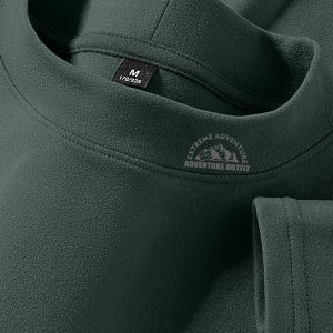 Haut à col montant doux couleur unie manches longues pour homme