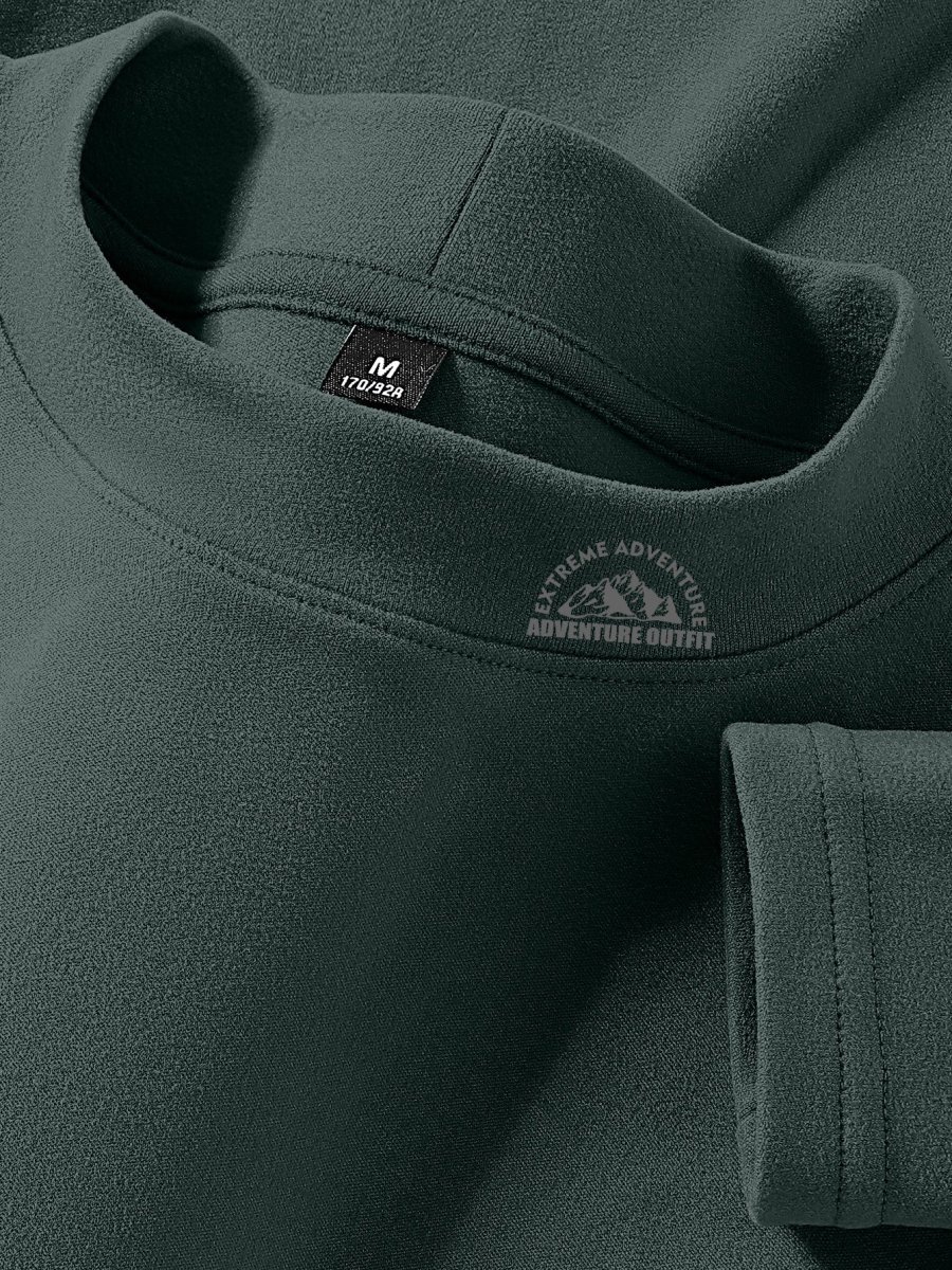 Haut à col montant doux couleur unie manches longues pour homme