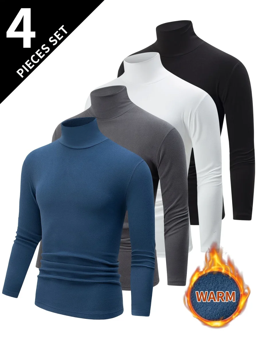 Lot de 4 Pulls Col Roulé Homme Manches Longues Couleurs Assorties - Imagen 3