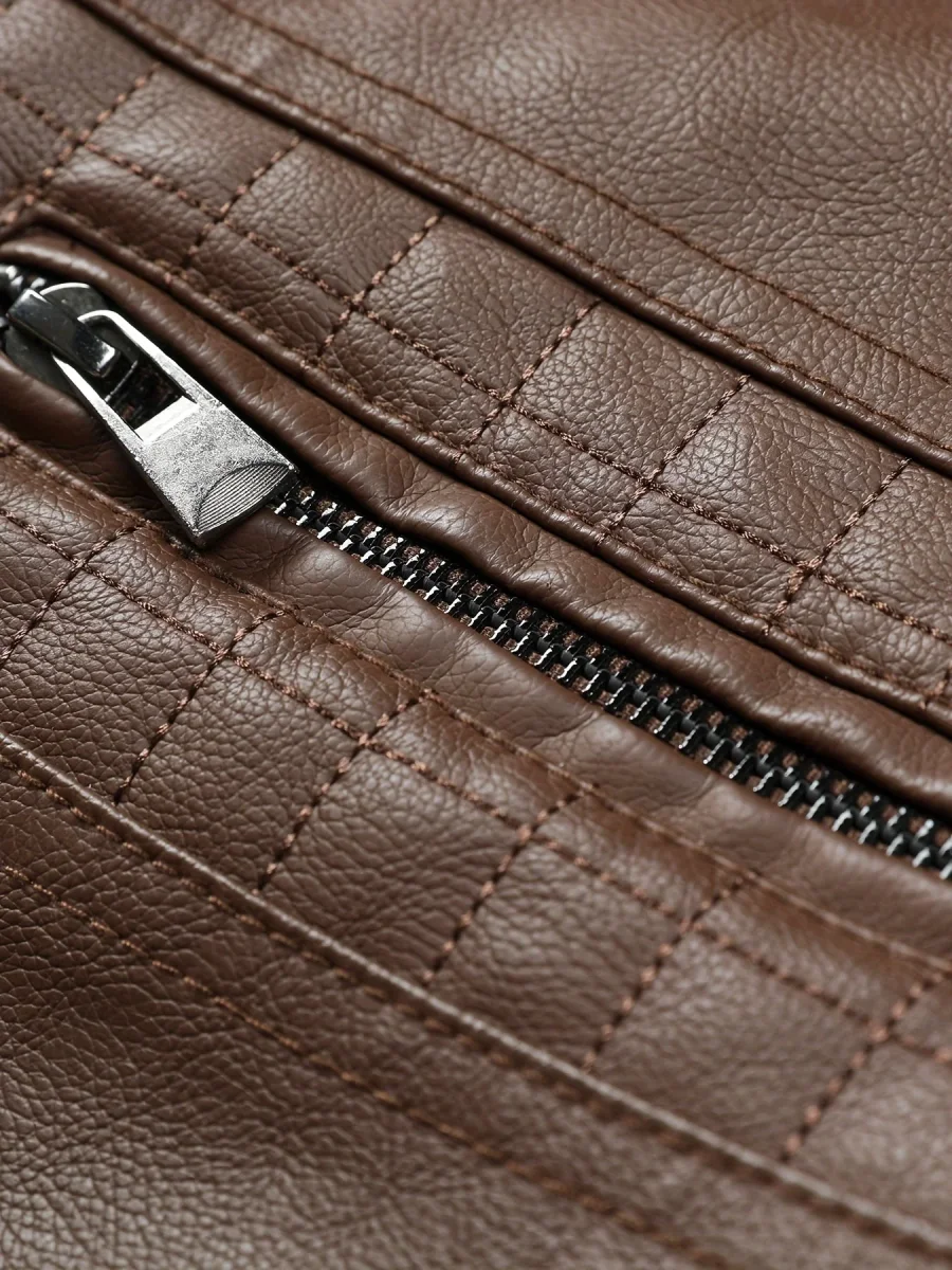 Blouson aviateur homme marron avec capuche amovible et doublure chaude - Imagen 7