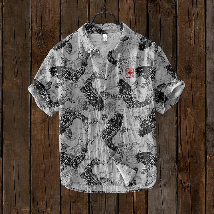 Koi™ - Chemise à Imprimé Japonais - Imagen 4