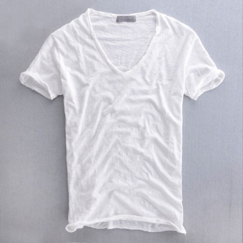 T-shirt homme col V style décontracté tendance – Idéal pour toutes occasions - Imagen 3