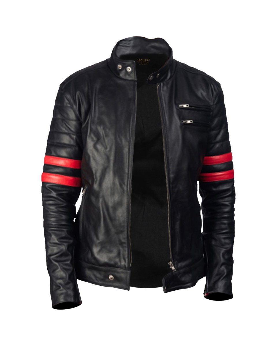 Chaqueta de moto de cuero auténtico Jasper - Imagen 2