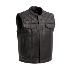 Chaqueta acolchada de cuero auténtico para hombre