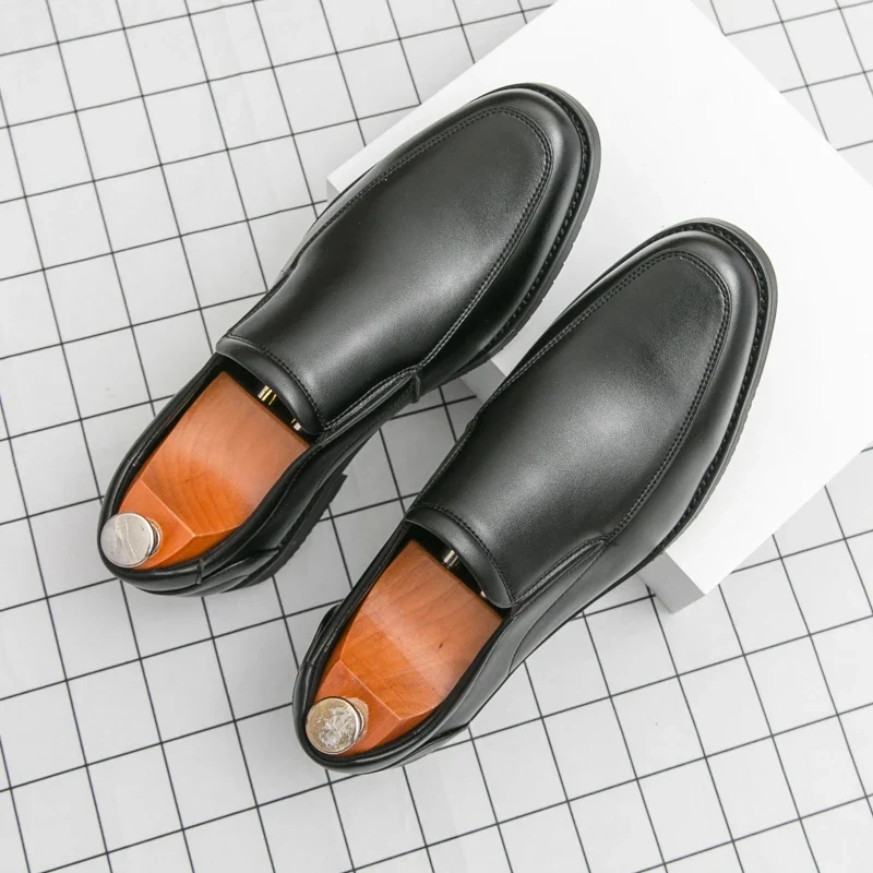 Mocasines elegantes de piel sin cordones - Imagen 3