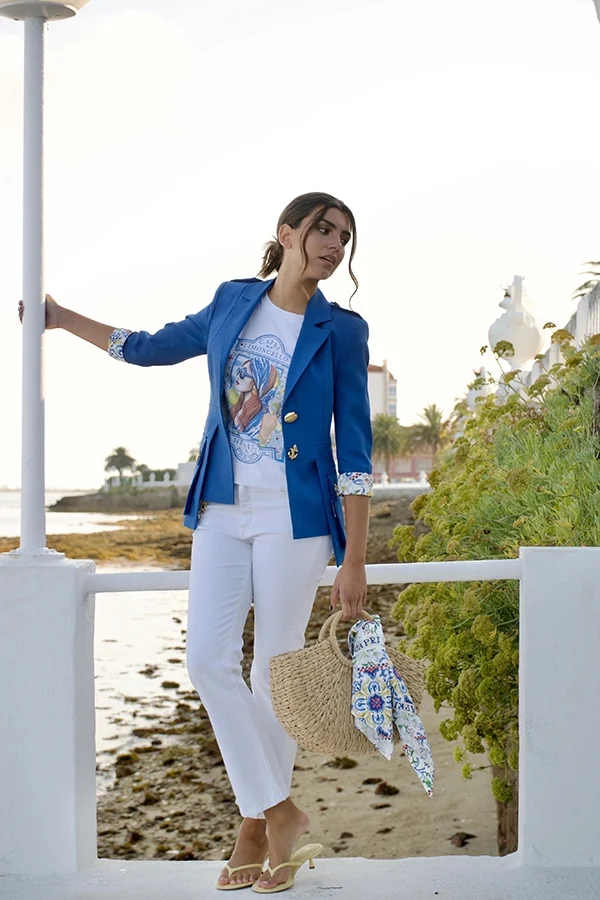 "Limoncello azul" blazer sahariana Highly Preppy - Imagen 5