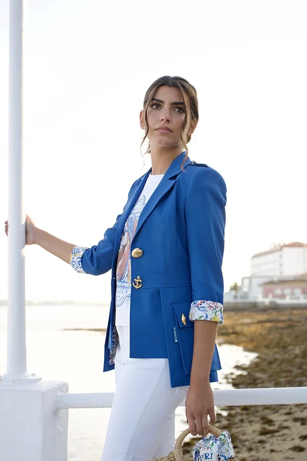"Limoncello azul" blazer sahariana Highly Preppy - Imagen 7