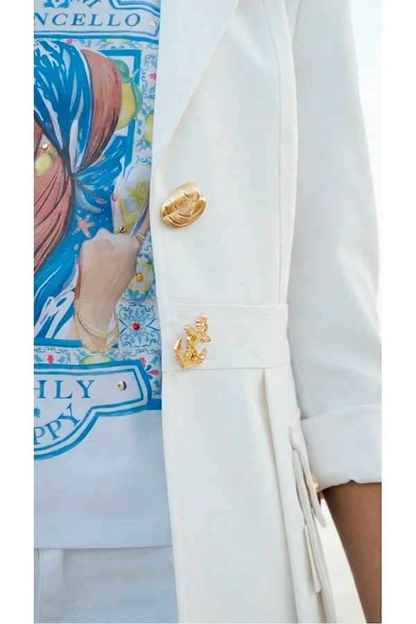 "Limoncello blanca" blazer sahariana Highly Preppy - Imagen 4
