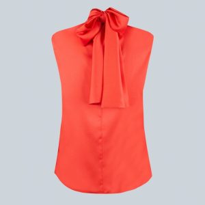 Blusa satén cuello lazo