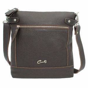 Bolso Bandolera Pequeño de Piel Granulada para Hombre