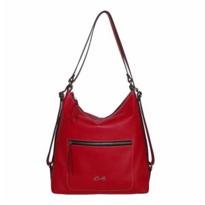 Bolso Hobo Mochila de Piel Lisa para Mujer
