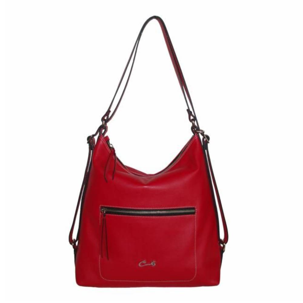 Bolso Hobo Mochila de Piel Lisa para Mujer