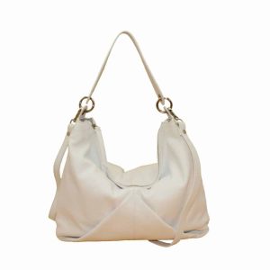 Bolso de Piel de Mujer con Detalle de Triángulo y Bandolera