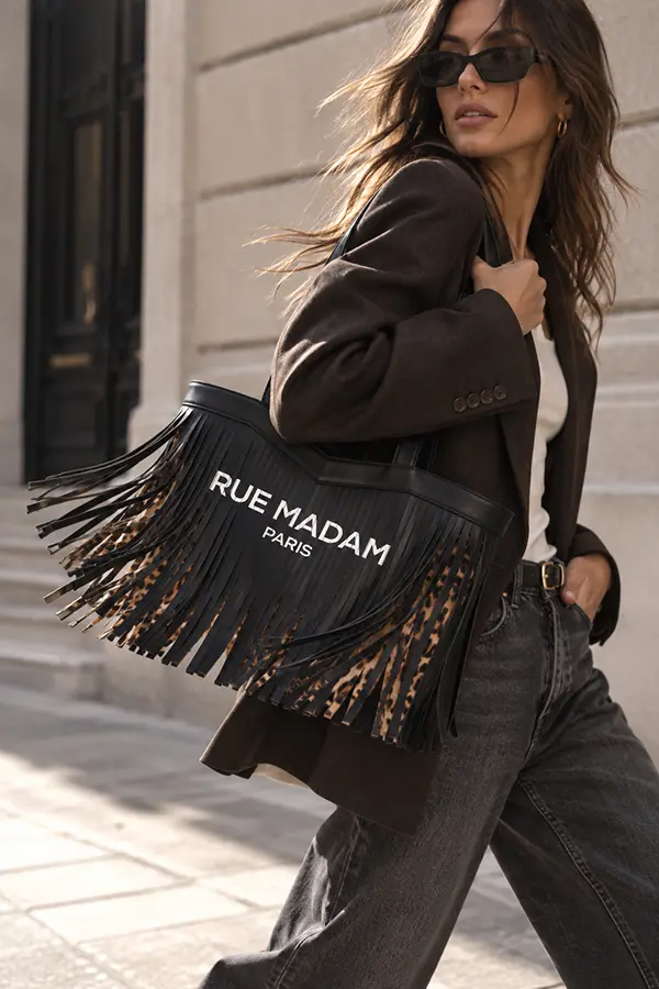 "Sauvage shopping Negro" bolso Rue Madam - Imagen 3