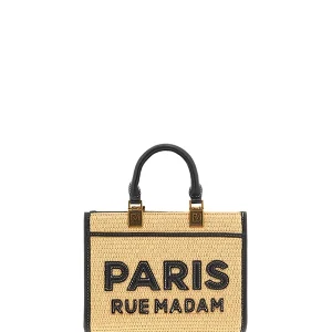 "Iconique Mini Tote Straw Negro" bolso Rue Madam