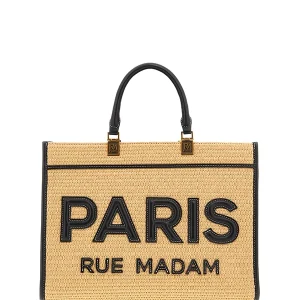 "Iconique Tote Straw Negro" bolso Rue Madam