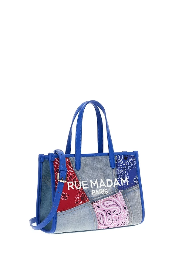 "Paisley Mini Tote azul" bolso Rue Madam - Imagen 3