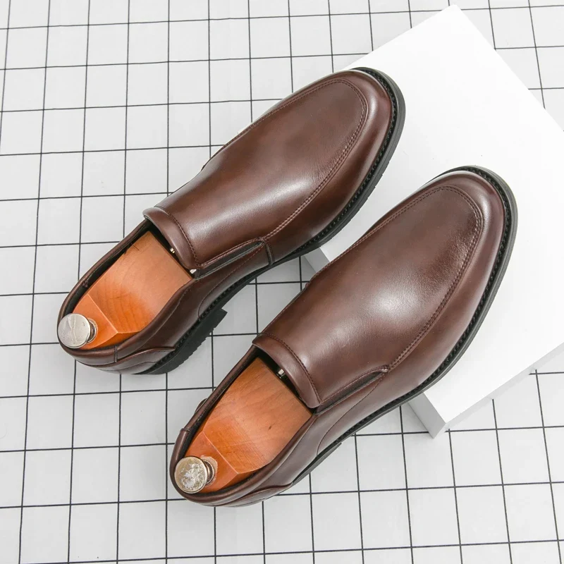 Mocasines elegantes de piel sin cordones - Imagen 4