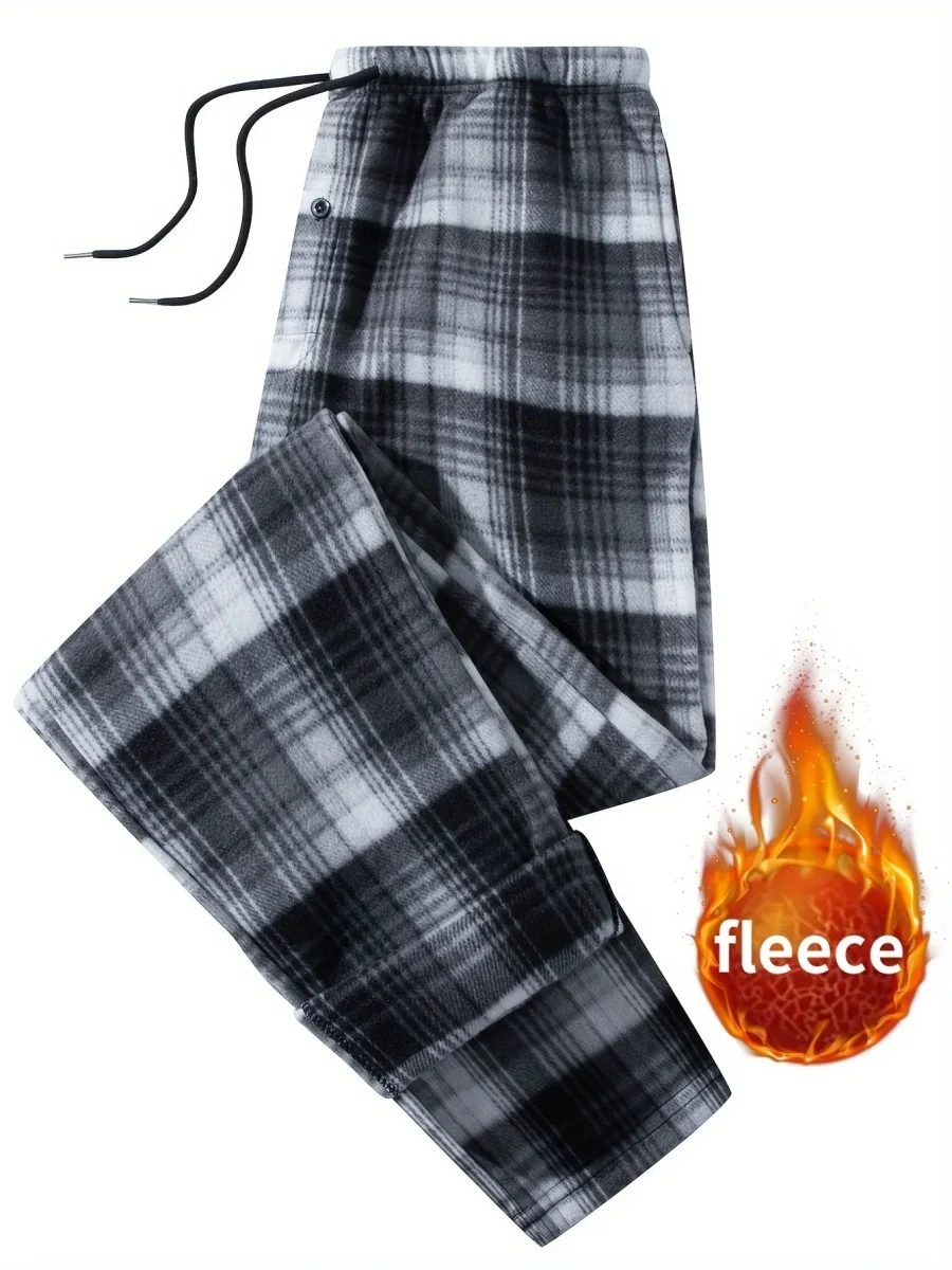 Pantalon de détente à carreaux doux pour homme avec cordon de serrage - Imagen 9