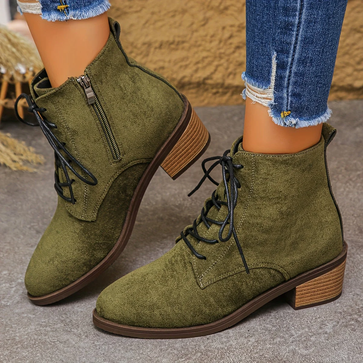 Bottes courtes à lacets pour femme – Plusieurs couleurs disponibles - Imagen 8