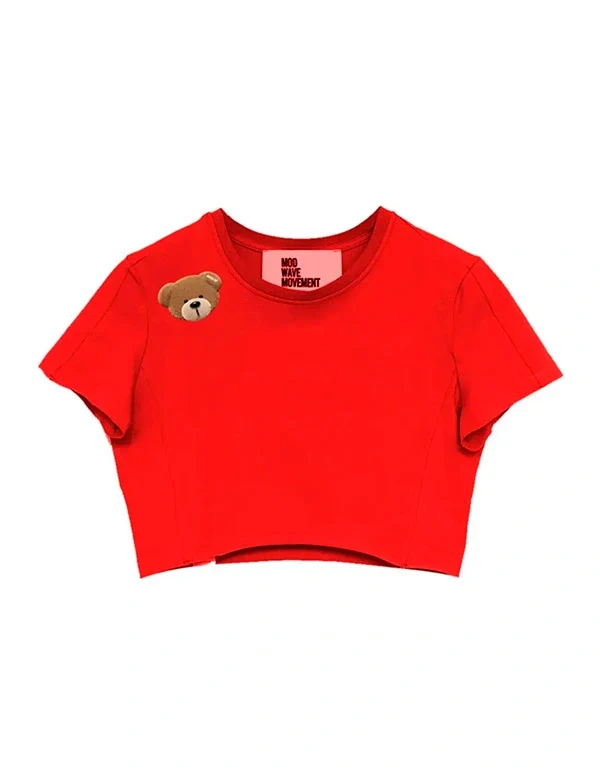 "Teddy rojo cropped" camiseta MWM