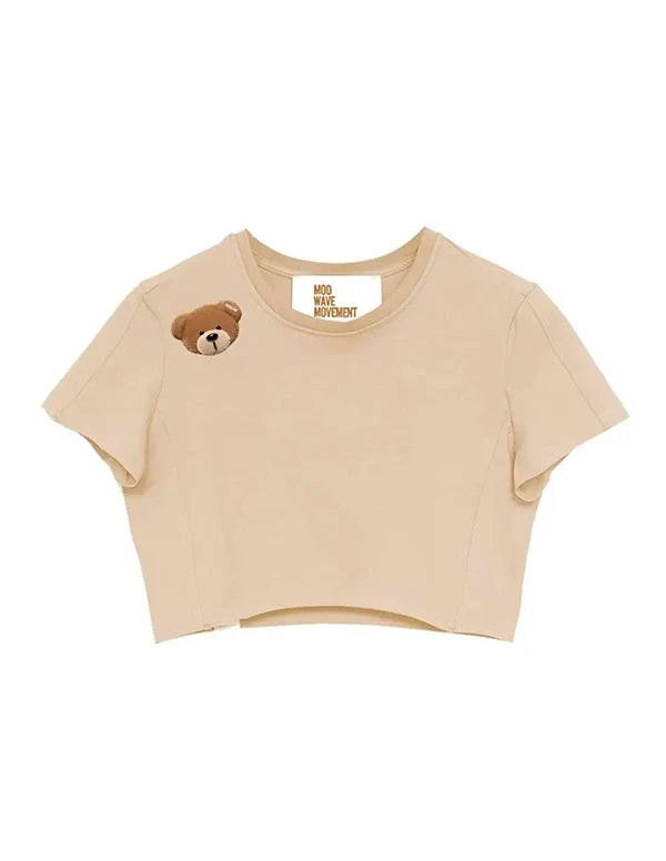 "Teddy beige cropped" camiseta MWM