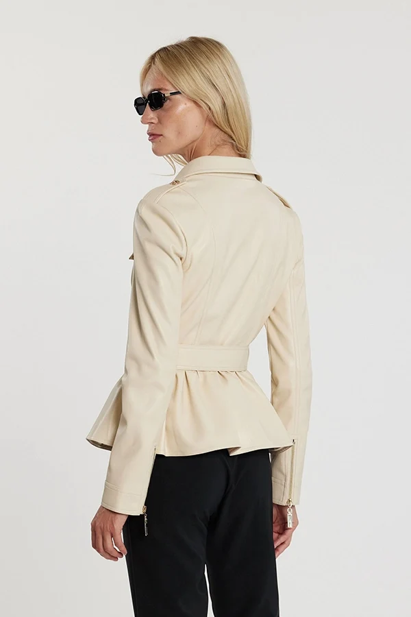 "Taylor beige" cazadora biker Relish - Imagen 3