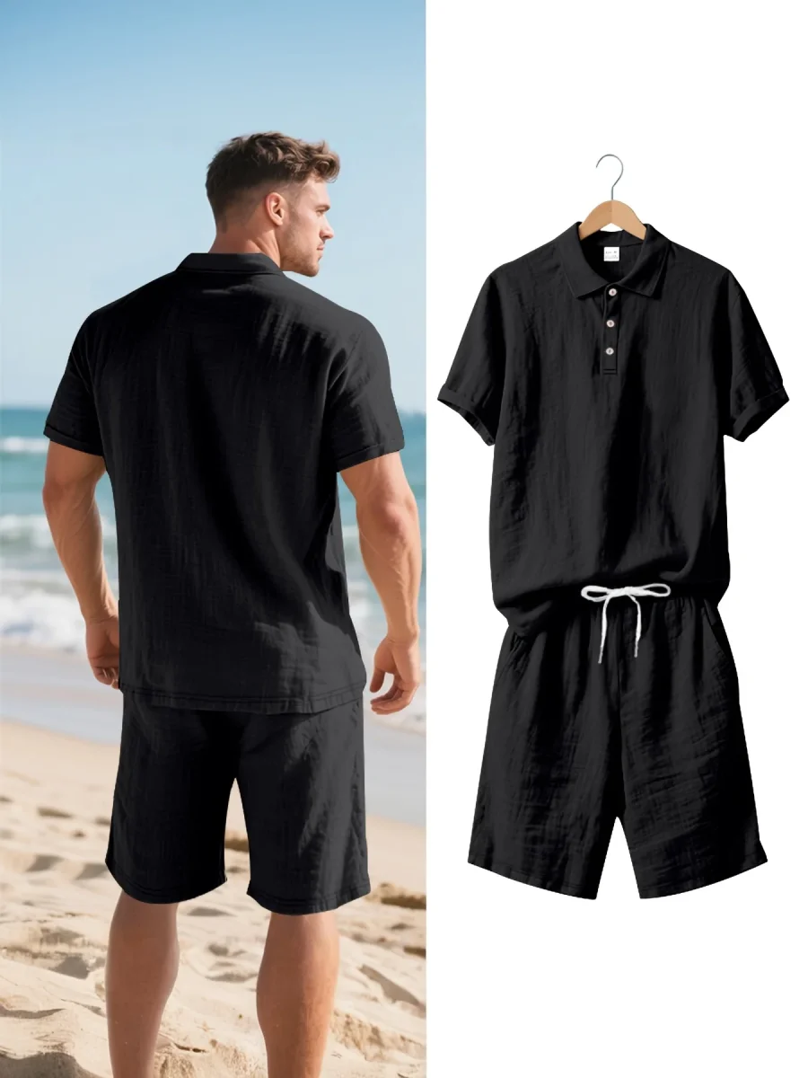 Conjunto de ropa de lino para hombre - Imagen 8