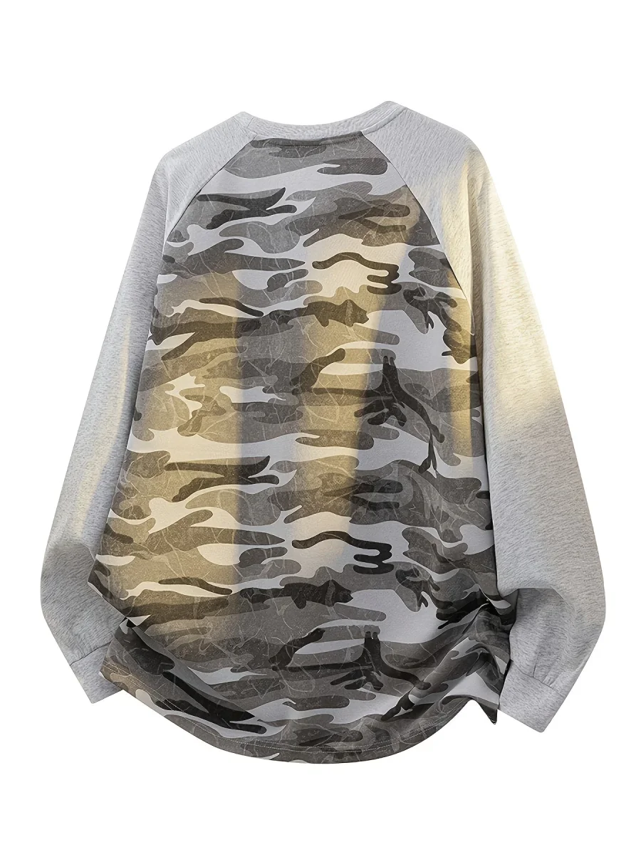 T-shirt à manches longues camouflage Raglan Vert Armée - Imagen 5