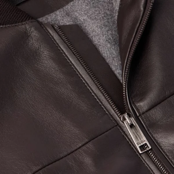 Chaqueta clásica de cuero genuino para hombre - Imagen 5