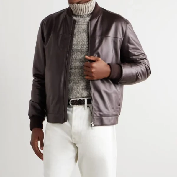 Chaqueta clásica de cuero genuino para hombre - Imagen 6