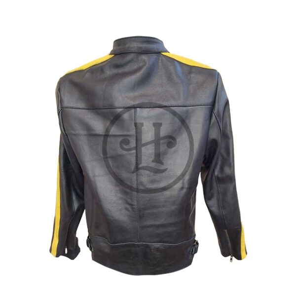 Chaqueta de moto para hombre de cuero genuino de grano completo - Imagen 6