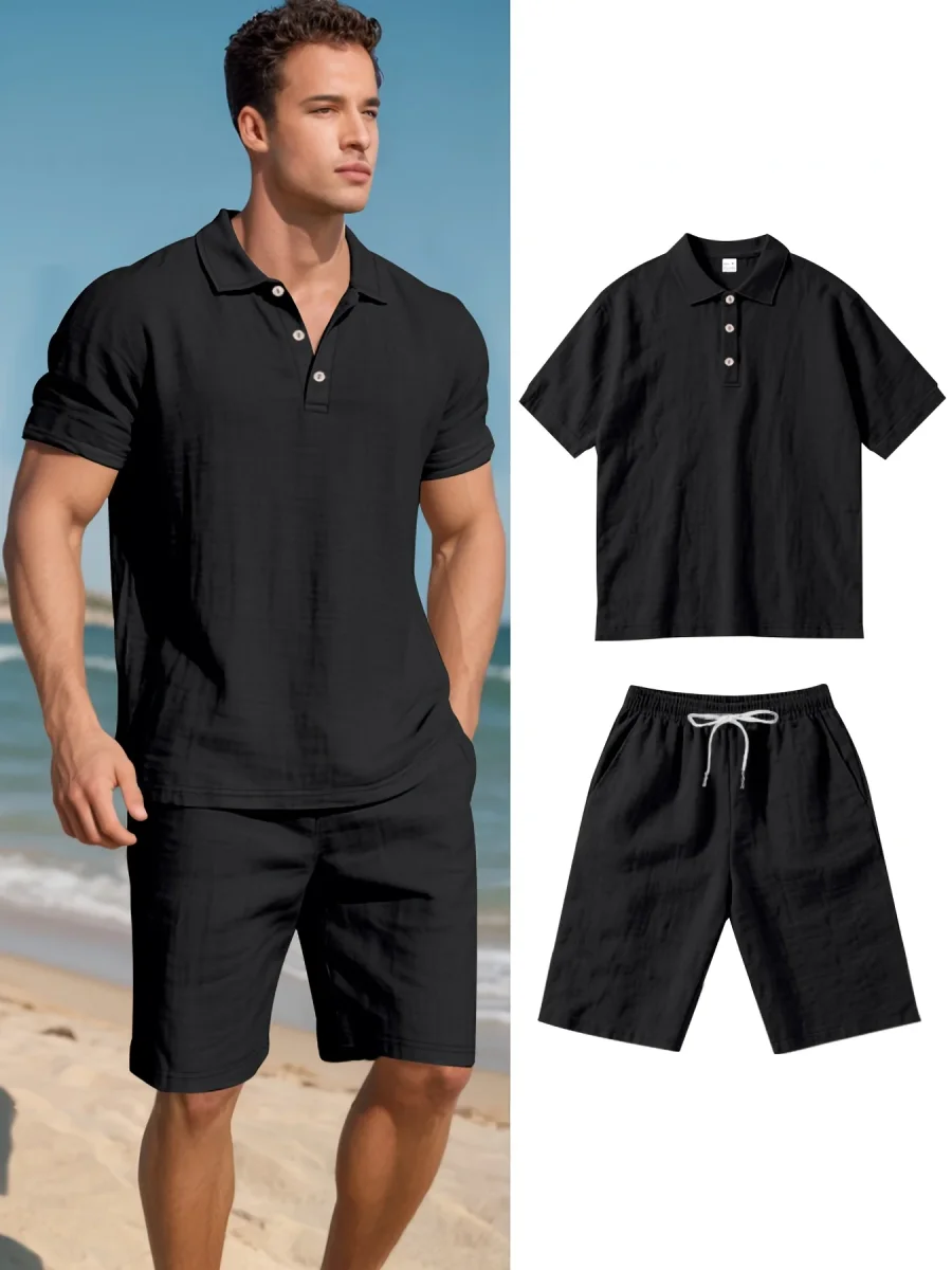 Conjunto de ropa de lino para hombre - Imagen 7