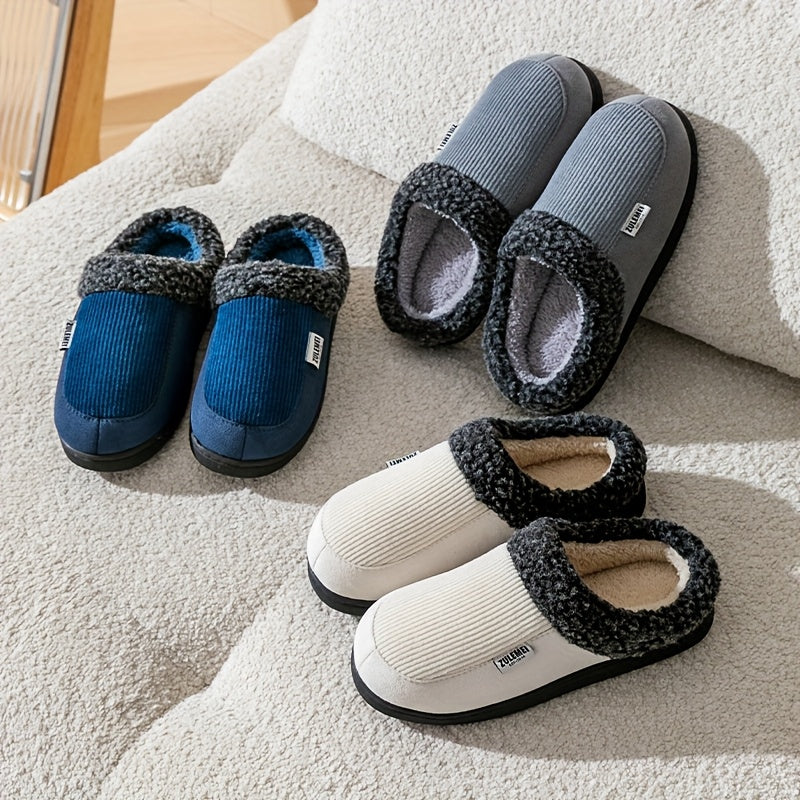 Chaussons rembourrés côtelés doublés doux pour intérieur Confortables - Imagen 2