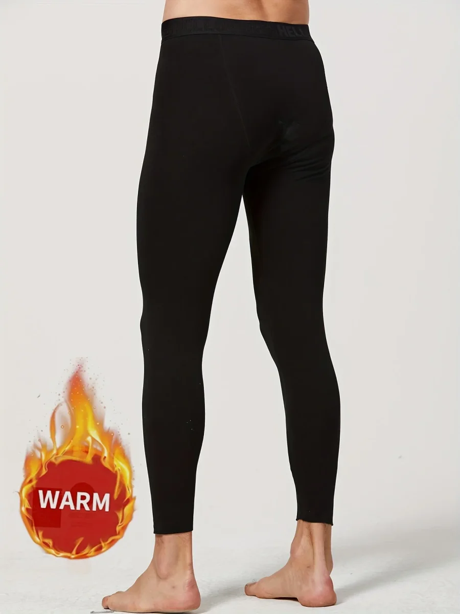 Lot de 3 caleçons longs thermiques pour homme – Bas de sous-vêtement chaud, couleur unie - Imagen 8