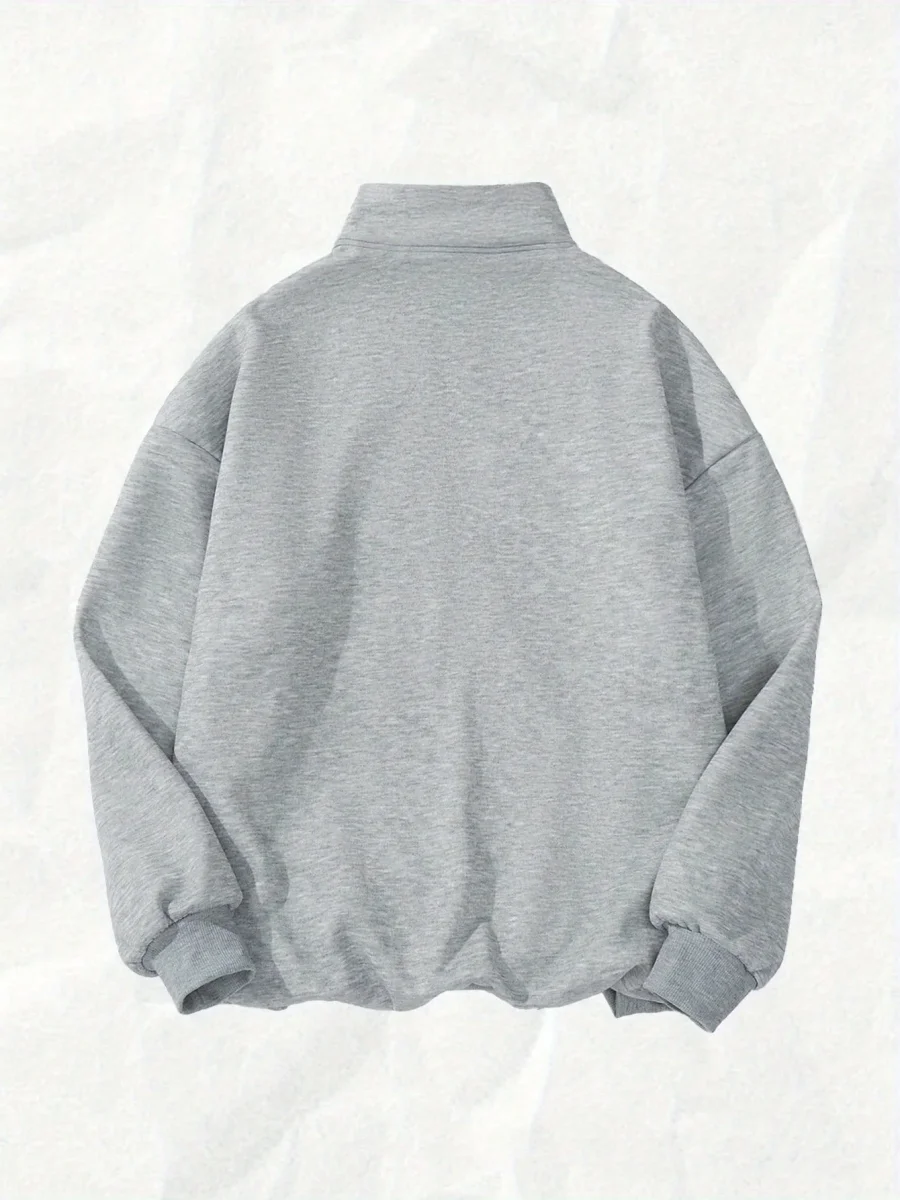 Sweat-shirt col zippé brodé Brooklyn à manches longues pour femme - Imagen 8