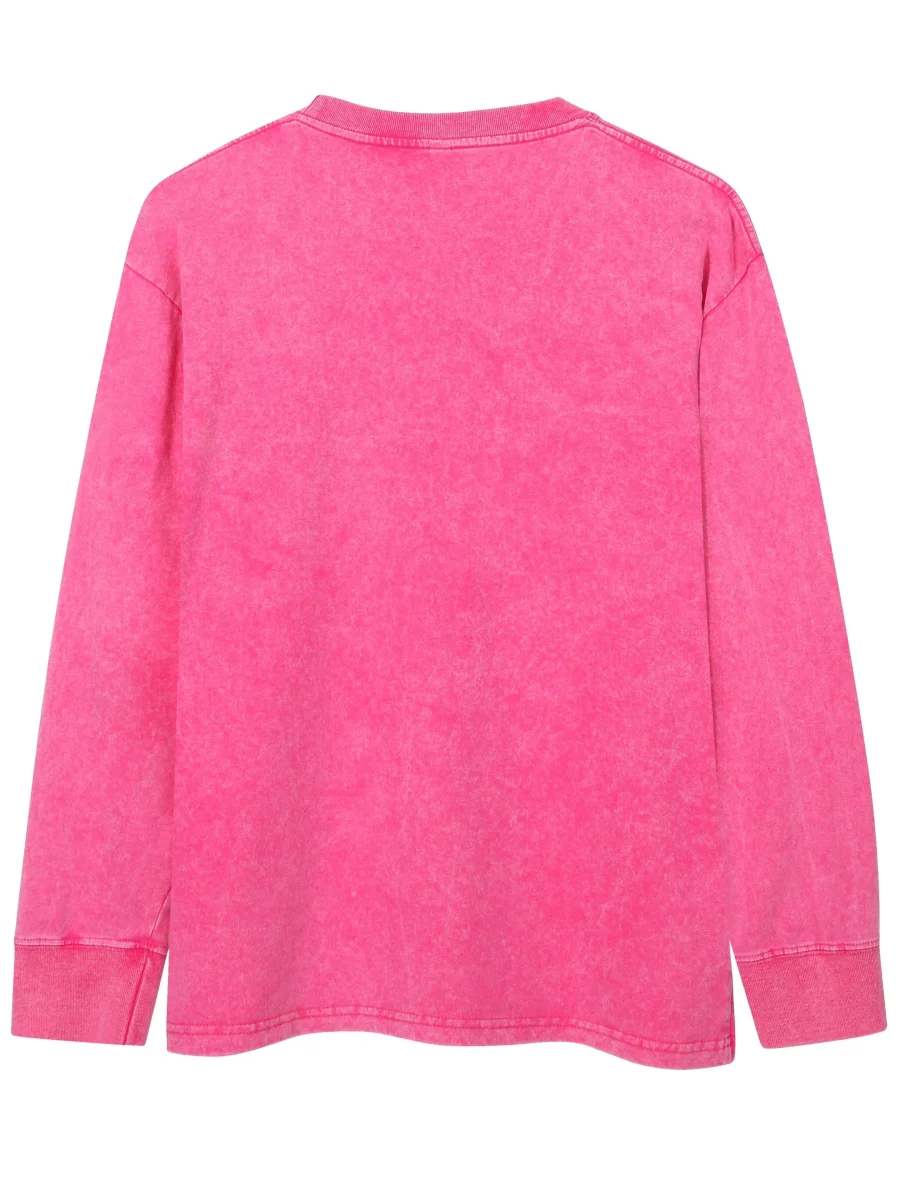 Sweat-shirt unisex lavé col rond décontracté à manches longues effet délavé - Imagen 7