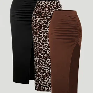 Jupe Longue Moulante Fendue Taille Haute Femme