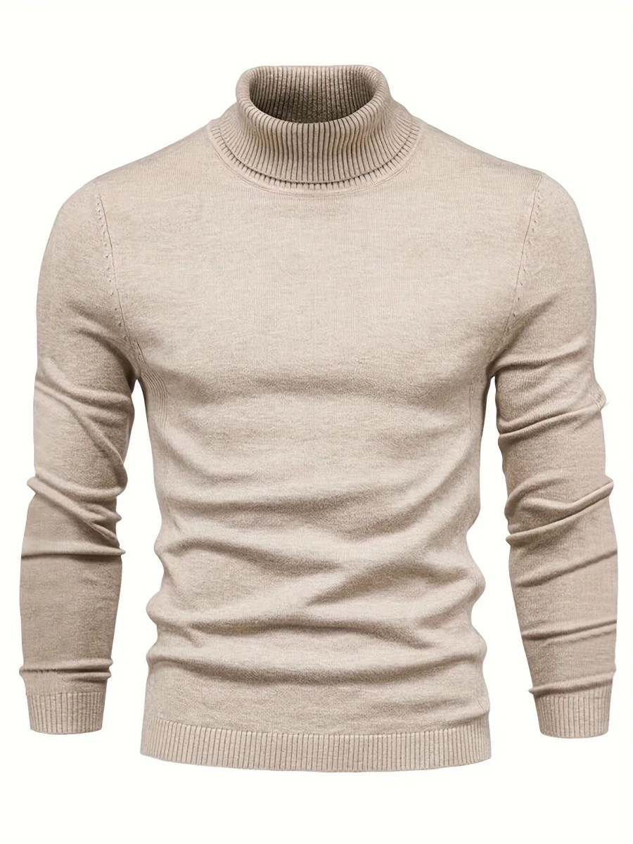 Men’s Classic Ribbed Turtleneck Pullover Sweater - Imagen 3