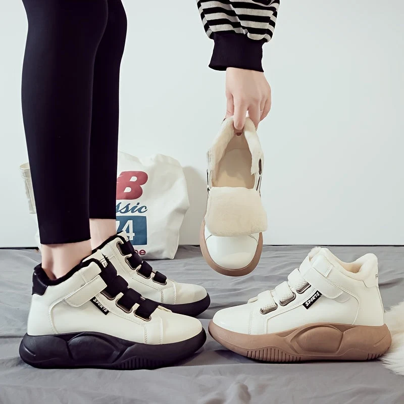 Baskets montantes femme à semelle épaisse et doublure douce - Imagen 6
