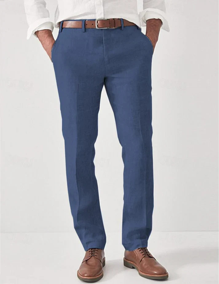 Pantalones de vestir elegantes de lino - Imagen 5