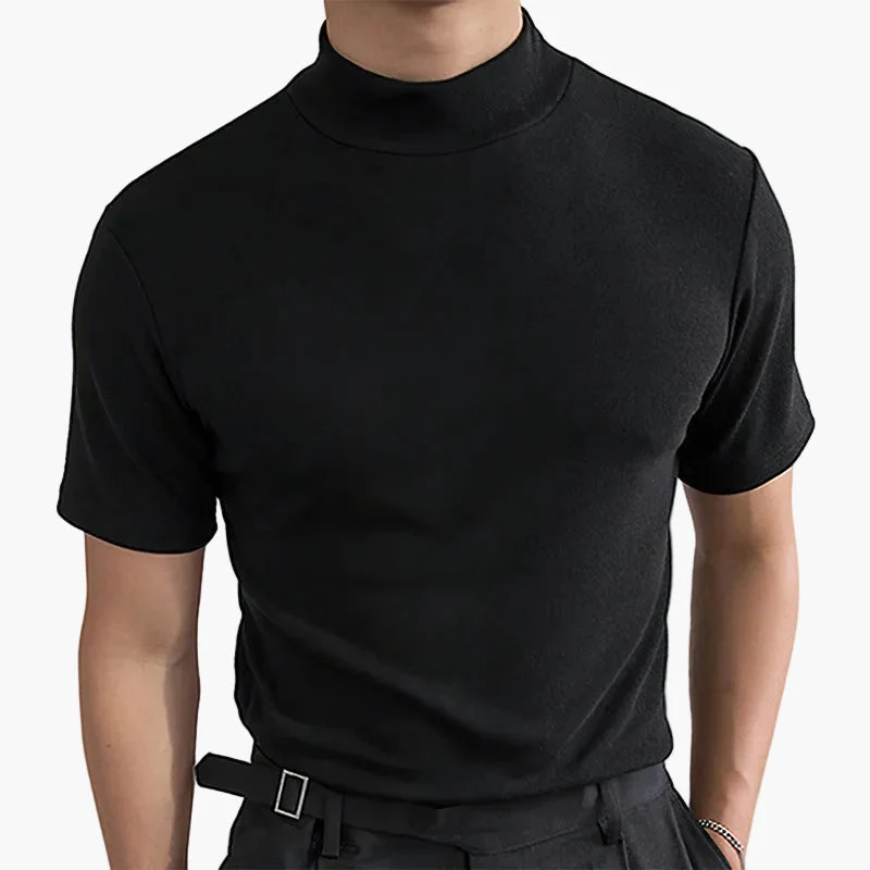 T-shirt à col montant tendance pour homme – Style moderne et ajusté, idéal pour un look urbain ou élégant