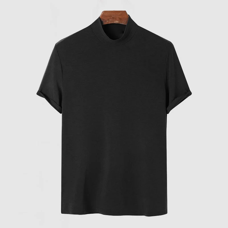 T-shirt à col montant tendance pour homme – Style moderne et ajusté, idéal pour un look urbain ou élégant - Imagen 3
