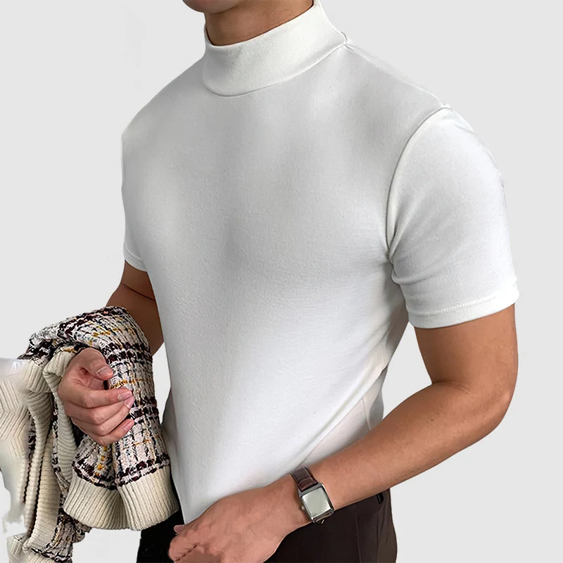 T-shirt à col montant tendance pour homme – Style moderne et ajusté, idéal pour un look urbain ou élégant - Imagen 5
