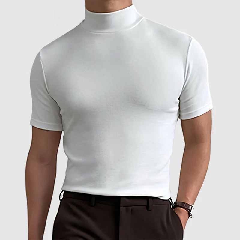 T-shirt à col montant tendance pour homme – Style moderne et ajusté, idéal pour un look urbain ou élégant - Imagen 6