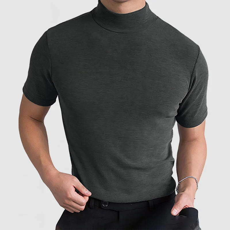 T-shirt à col montant tendance pour homme – Style moderne et ajusté, idéal pour un look urbain ou élégant - Imagen 7