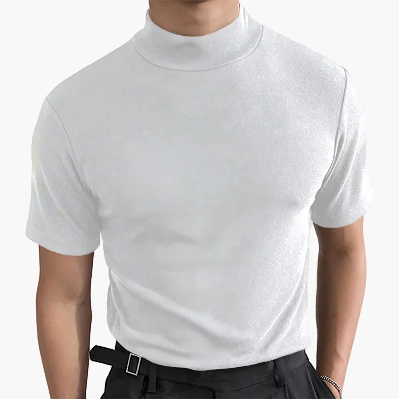 T-shirt à col montant tendance pour homme – Style moderne et ajusté, idéal pour un look urbain ou élégant - Imagen 9
