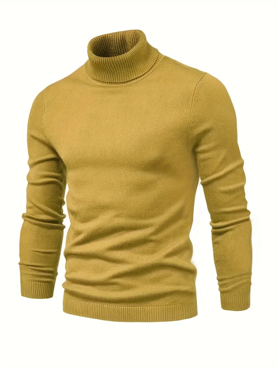 Men’s Classic Ribbed Turtleneck Pullover Sweater - Imagen 8