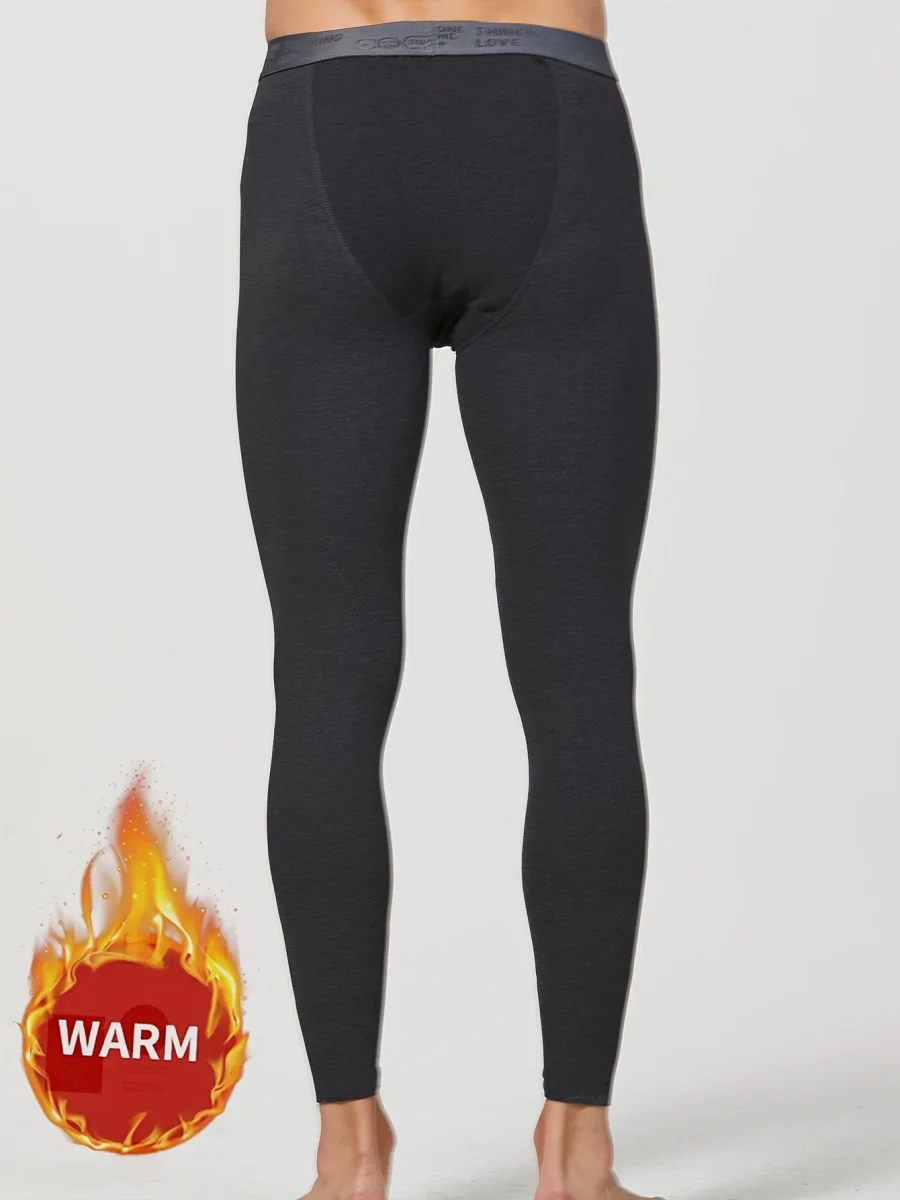Lot de 3 caleçons longs thermiques pour homme – Bas de sous-vêtement chaud, couleur unie - Imagen 7